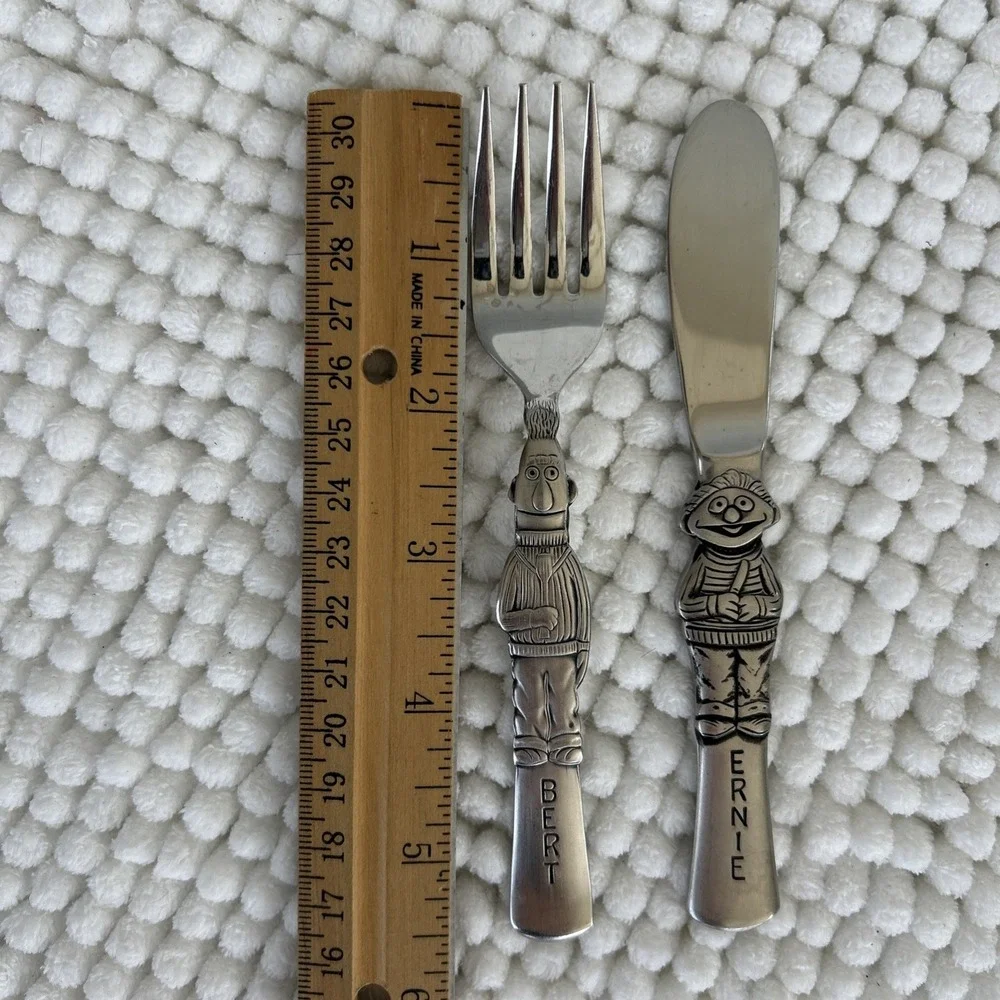 SESAME STREET 2‎ Pc Childs Set Gorham Japan Stainless Flatware Muppets